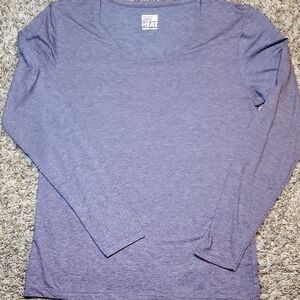 32 Degrees Women's Heathered Purple Long Sleeve Top. Very Thin And Lightweight.